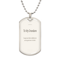 To My Grandson Dog Tag Necklace - Keepsake Gift from Grandma or Grandpa