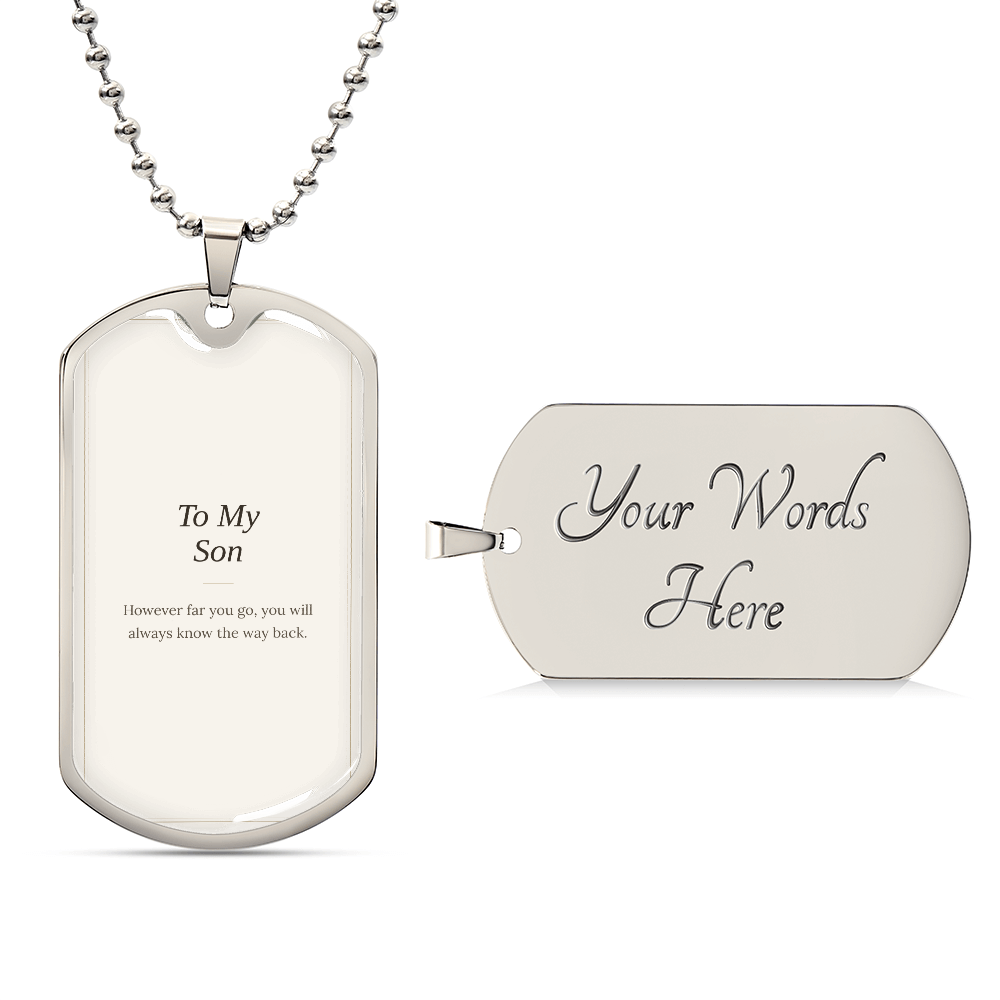 To My Son Dog Tag Necklace - Keepsake Gift for Him – view 2