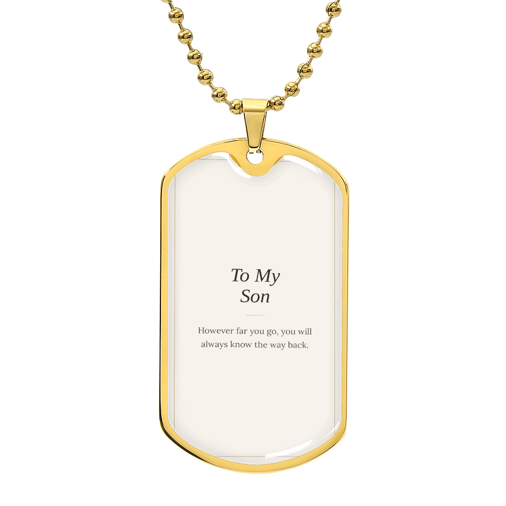 To My Son Dog Tag Necklace - Keepsake Gift for Him – view 4