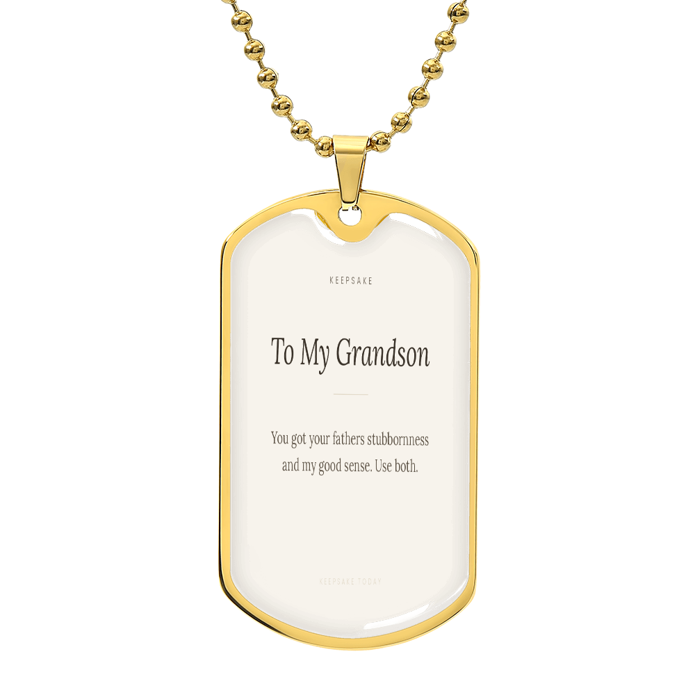 To My Grandson Dog Tag Necklace - Keepsake Gift from Grandma or Grandpa – view 4
