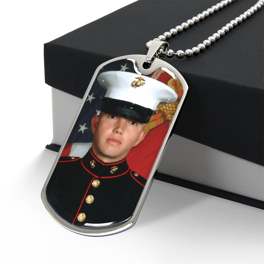 Personalized Photo Dog Tag Necklace - Keepsake Gift for Son