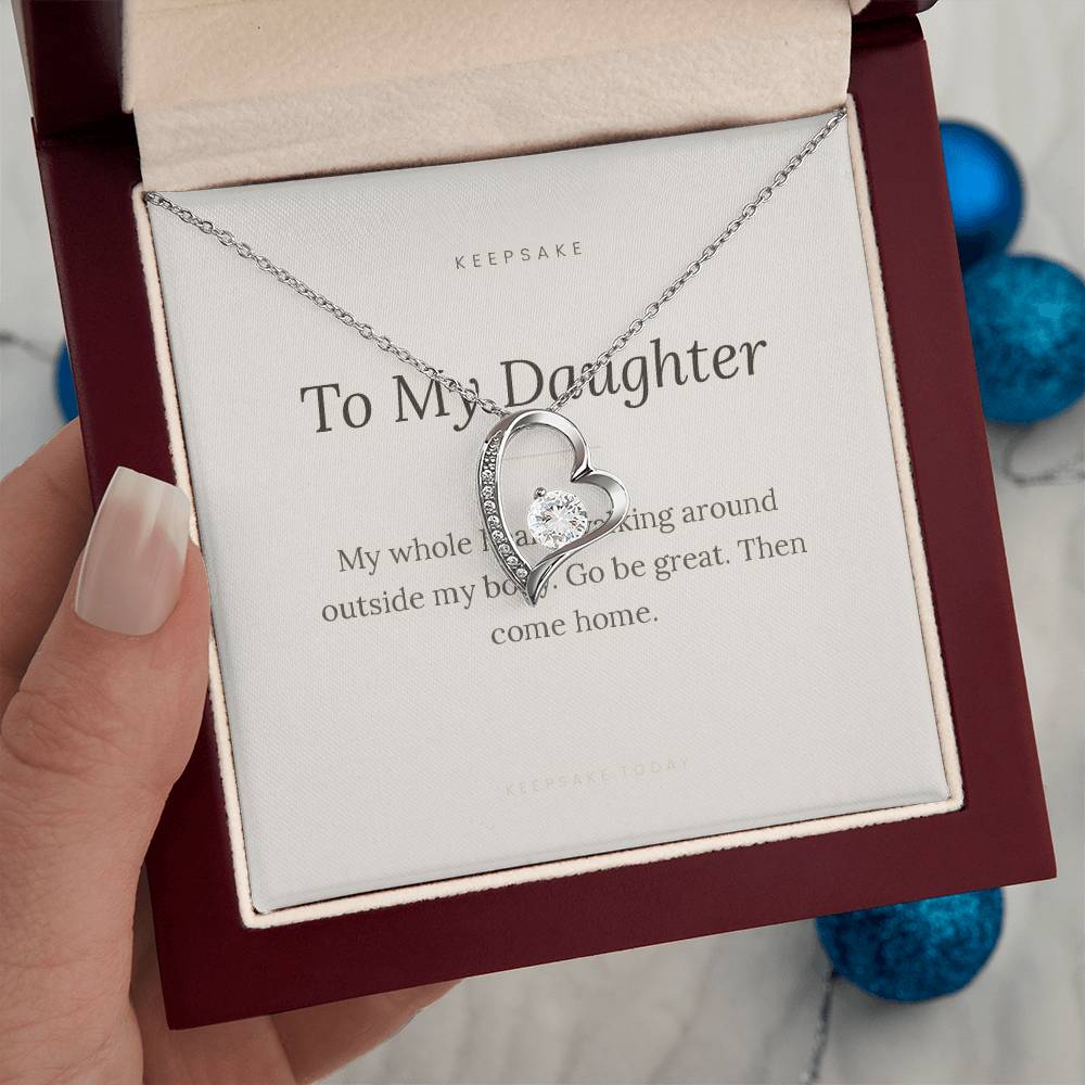 To My Daughter Forever Love Necklace - Keepsake Gift with Message Card