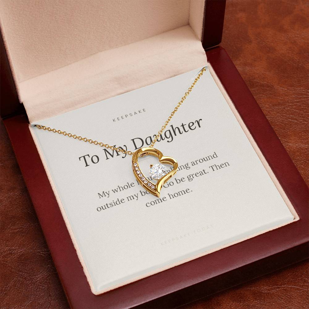 To My Daughter Forever Love Necklace - Keepsake Gift with Message Card