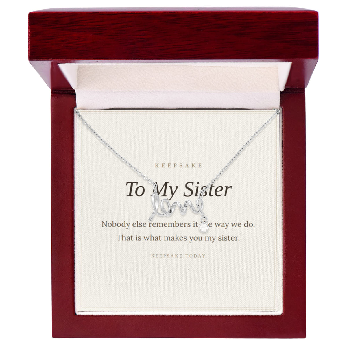 To My Sister Necklace - Keepsake Gift for Birthday or Christmas – view 9