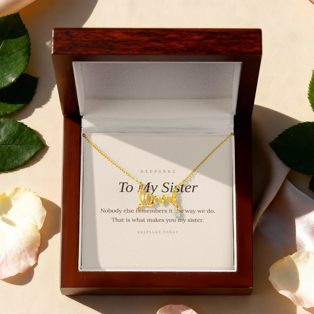 To My Sister Necklace - Keepsake Gift for Birthday or Christmas