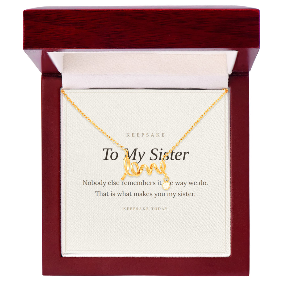 To My Sister Necklace - Keepsake Gift for Birthday or Christmas – view 12