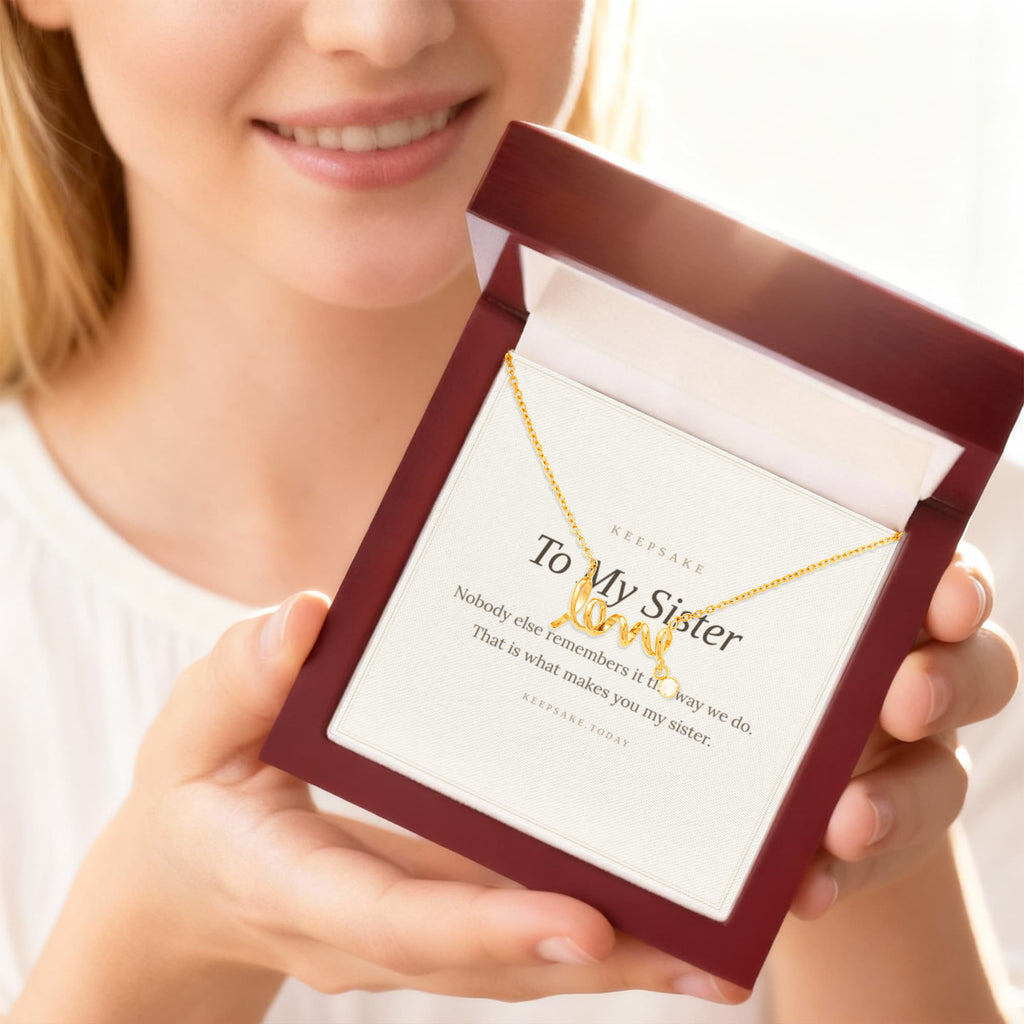 To My Sister Necklace - Keepsake Gift for Birthday or Christmas