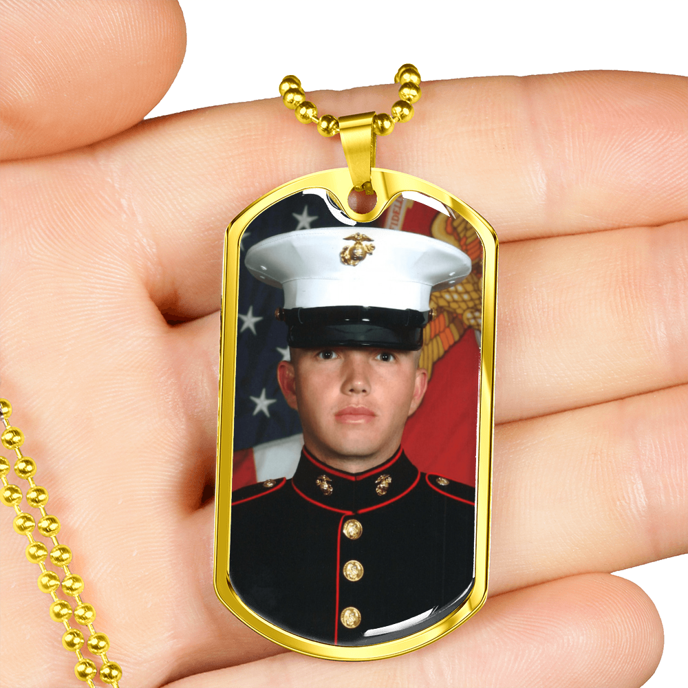 Personalized Photo Dog Tag Necklace - Keepsake Gift for Son