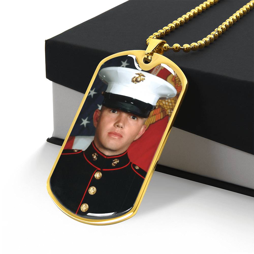 Personalized Photo Dog Tag Necklace - Keepsake Gift for Son