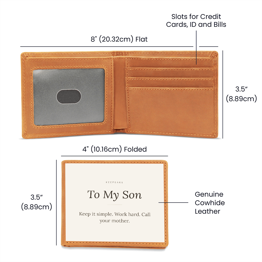 To My Son Leather Wallet - Keepsake Gift with Hidden Message – view 2