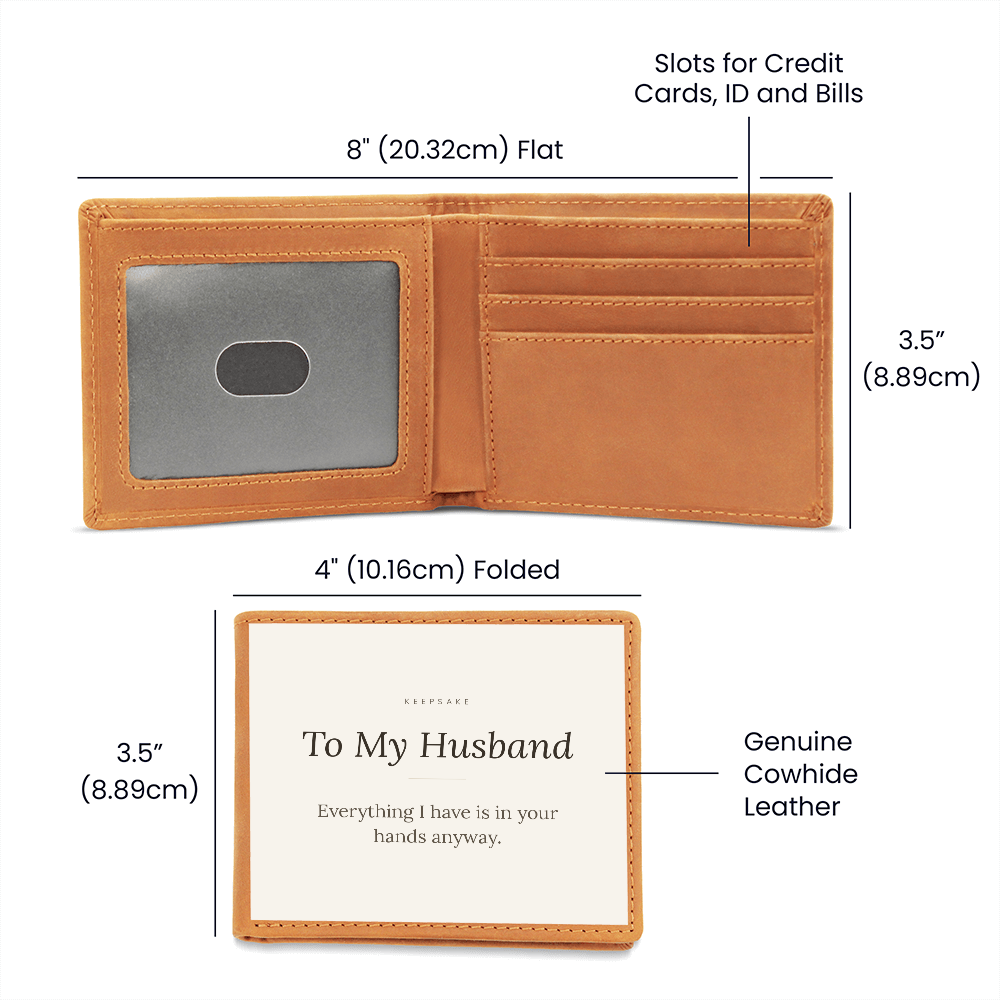 To My Husband Leather Wallet - Keepsake Gift with Hidden Message – view 2