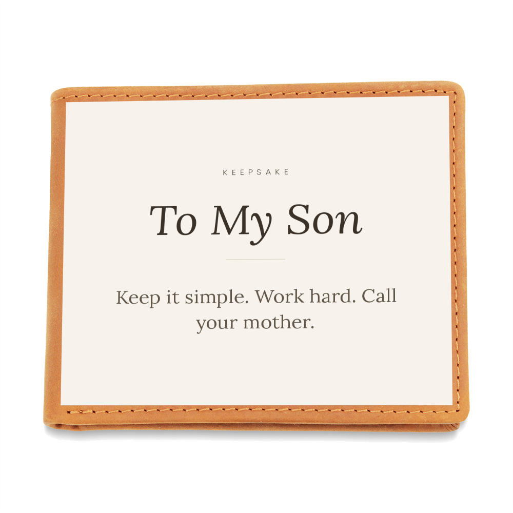To My Son Leather Wallet - Keepsake Gift with Hidden Message