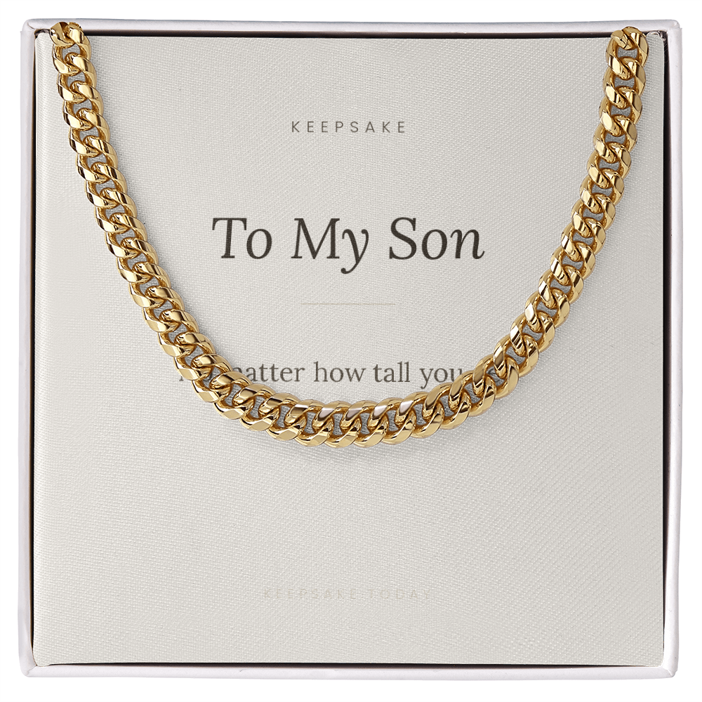 To My Son Cuban Link Chain - Keepsake Gift with Message Card – view 5