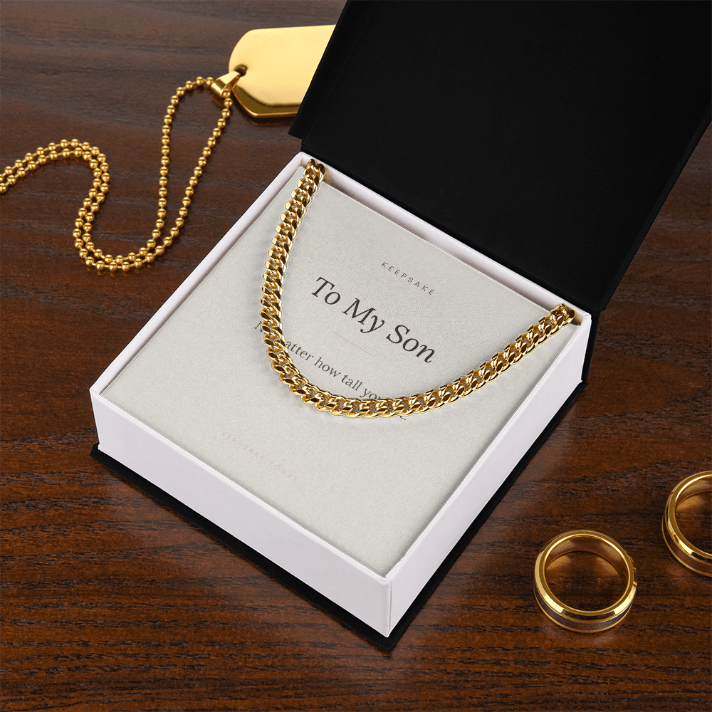 To My Son Cuban Link Chain - Keepsake Gift with Message Card – view 7