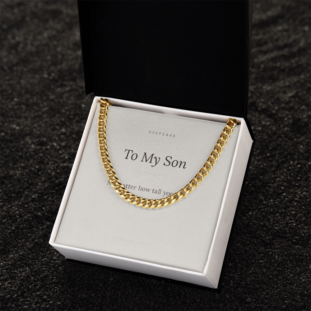 To My Son Cuban Link Chain - Keepsake Gift with Message Card – view 6