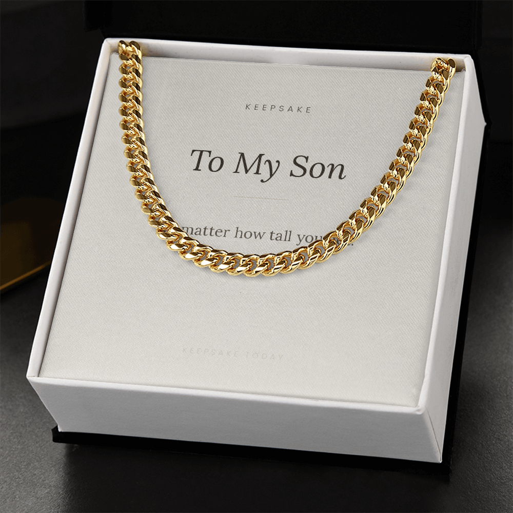 To My Son Cuban Link Chain - Keepsake Gift with Message Card – view 8