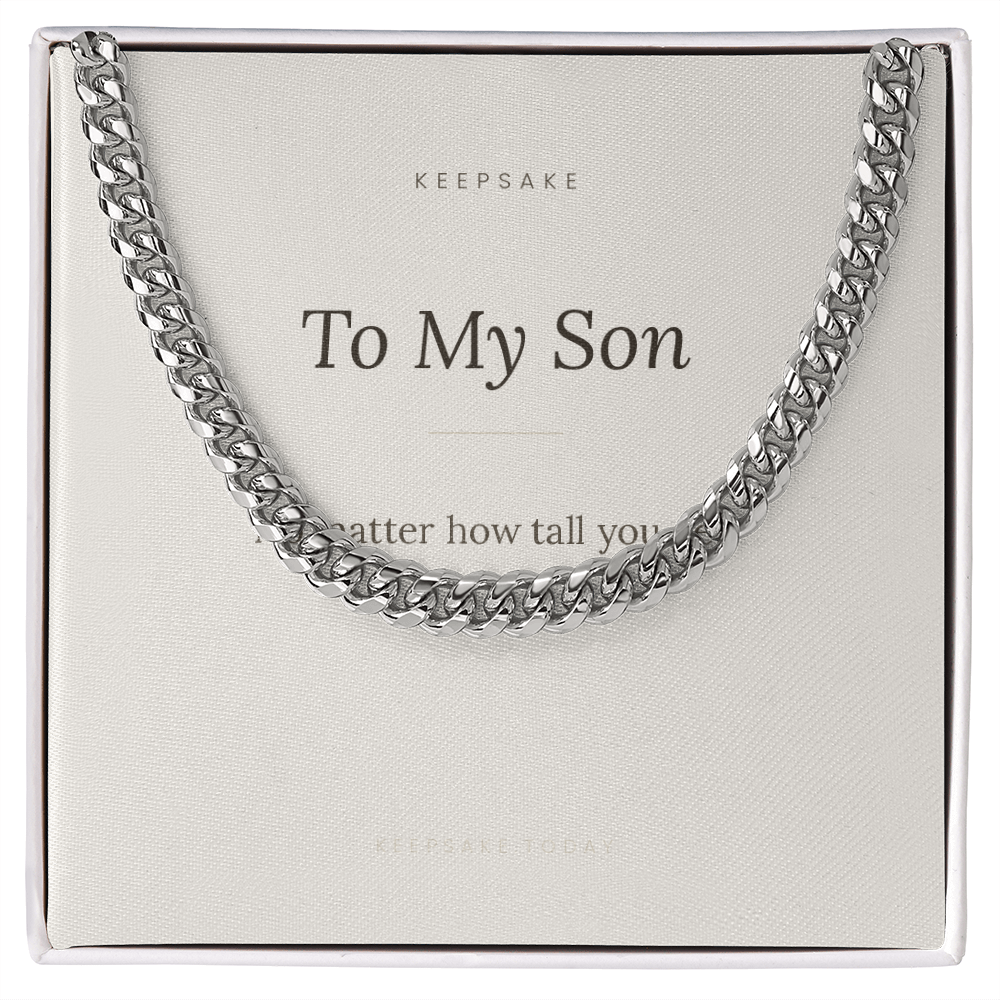 To My Son Cuban Link Chain - Keepsake Gift with Message Card