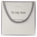 To My Son Cuban Link Chain - Keepsake Gift with Message Card