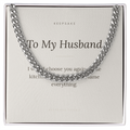 To My Husband Cuban Link Chain - Keepsake Gift with Message Card