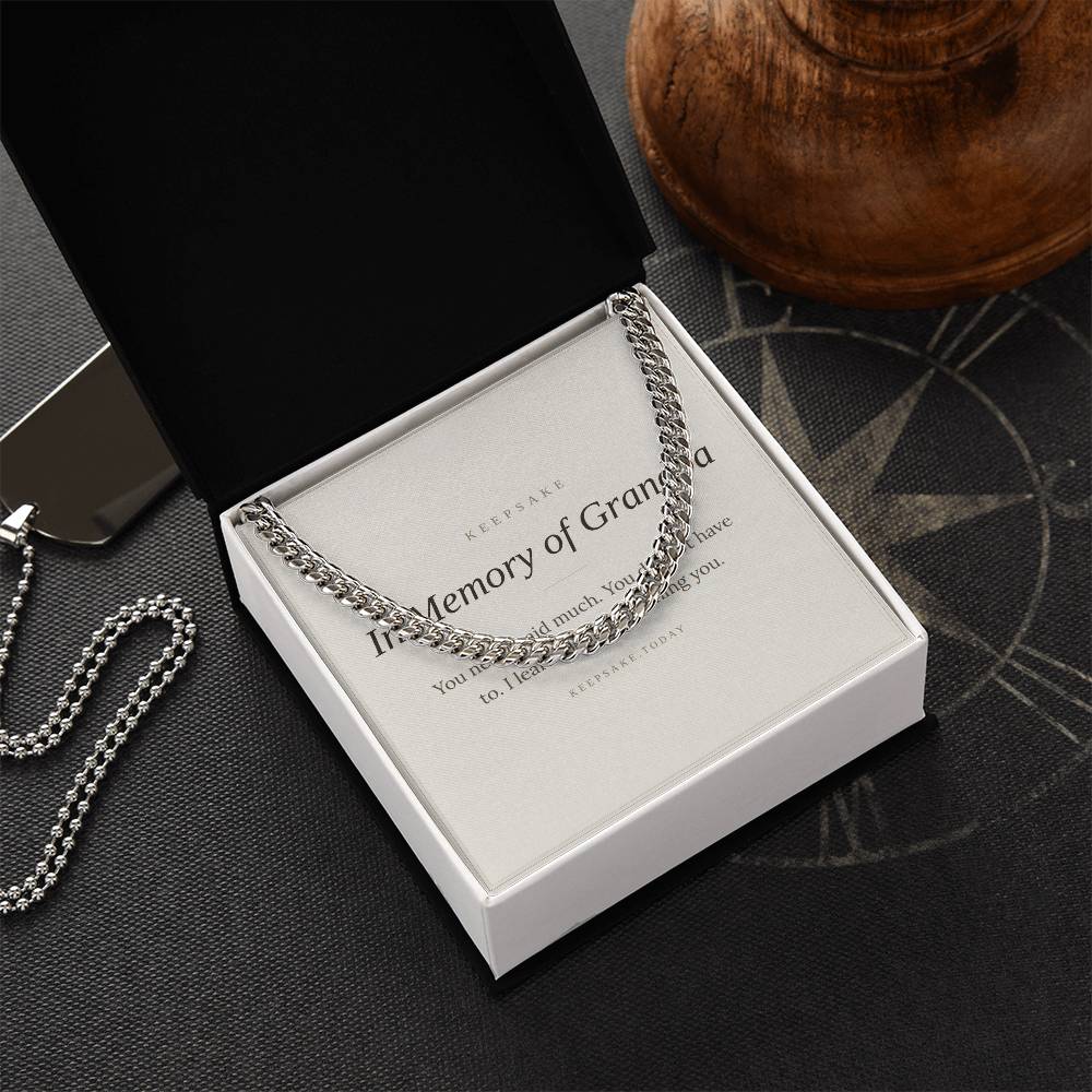 In Memory of Grandpa Cuban Link Chain - Memorial Keepsake Gift