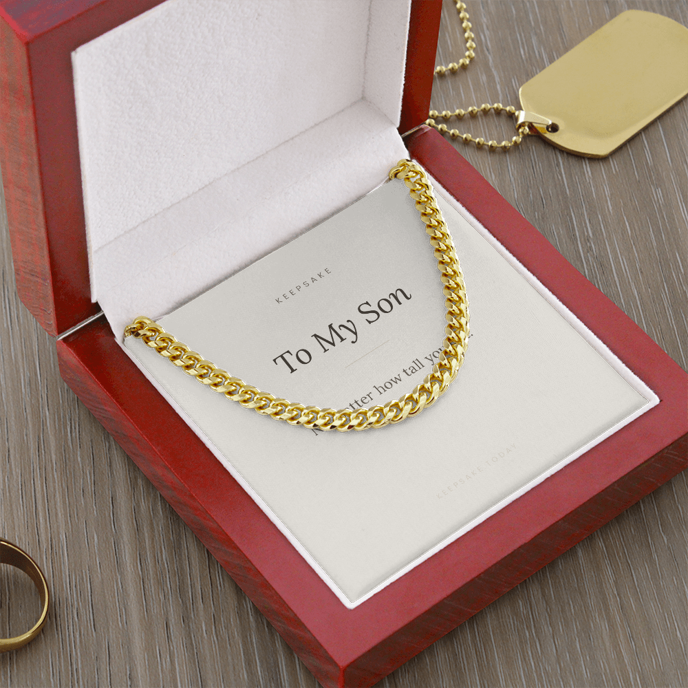 To My Son Cuban Link Chain - Keepsake Gift with Message Card – view 10