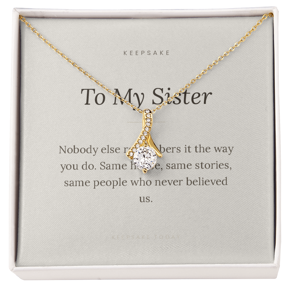 To My Sister Alluring Beauty Necklace - Keepsake Gift with Message Card – view 3