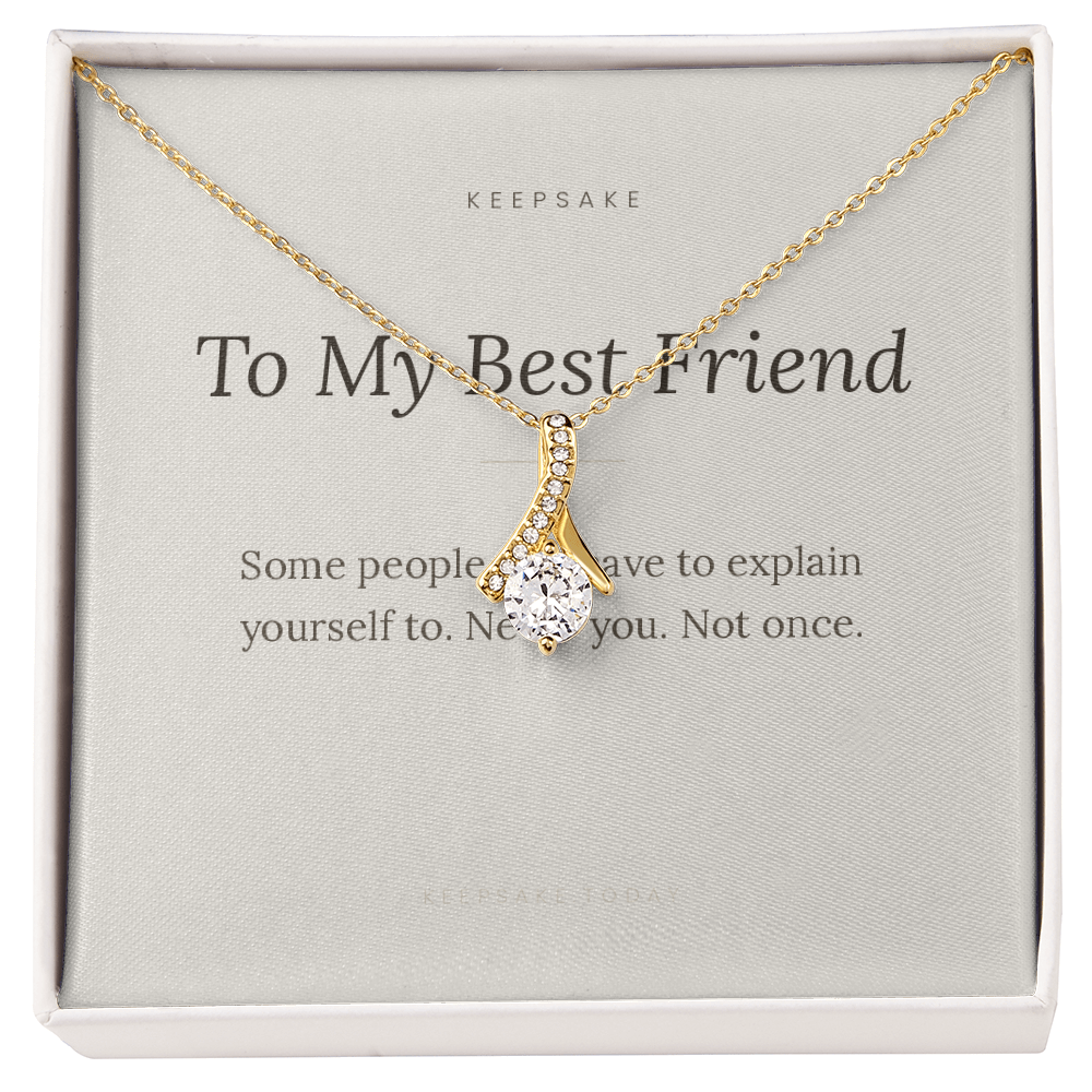 To My Best Friend Alluring Beauty Necklace - Keepsake Gift with Message Card – view 3