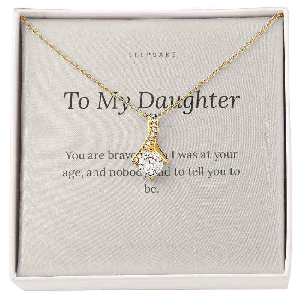 To My Daughter Alluring Beauty Necklace - Keepsake Gift with Message Card – view 3