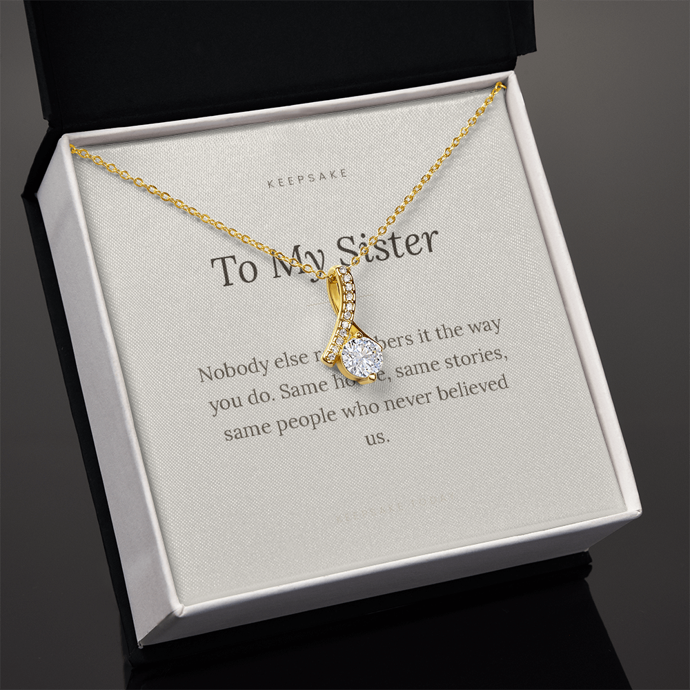 To My Sister Alluring Beauty Necklace - Keepsake Gift with Message Card – view 4