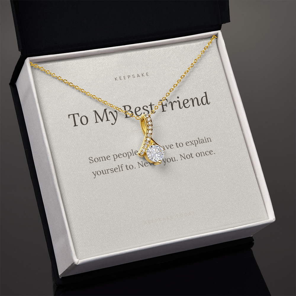 To My Best Friend Alluring Beauty Necklace - Keepsake Gift with Message Card – view 4