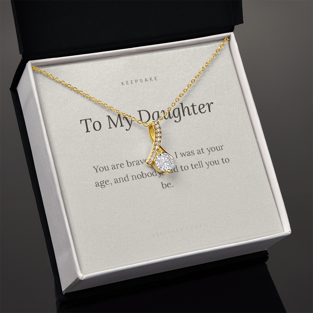 To My Daughter Alluring Beauty Necklace - Keepsake Gift with Message Card – view 4
