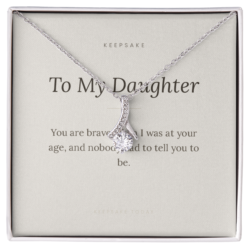 To My Daughter Alluring Beauty Necklace - Keepsake Gift with Message Card