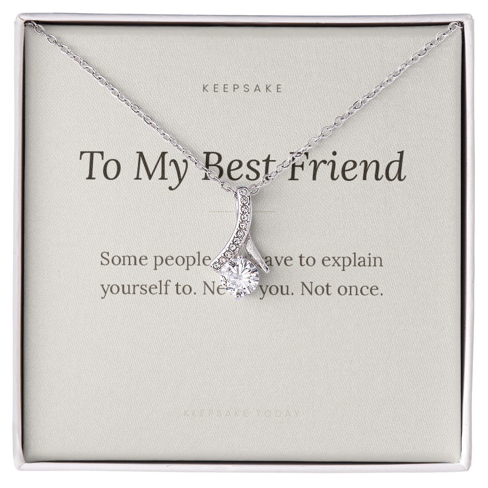 To My Best Friend Alluring Beauty Necklace - Keepsake Gift with Message Card