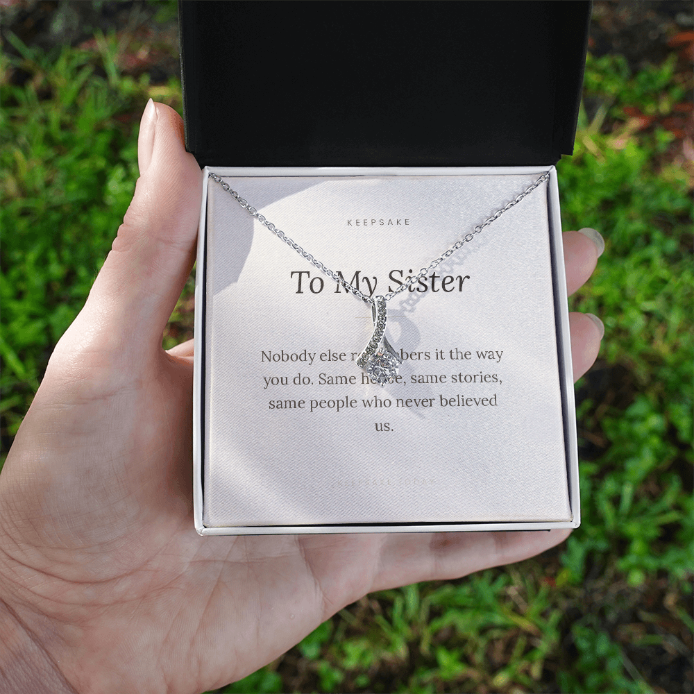 To My Sister Alluring Beauty Necklace - Keepsake Gift with Message Card – view 2