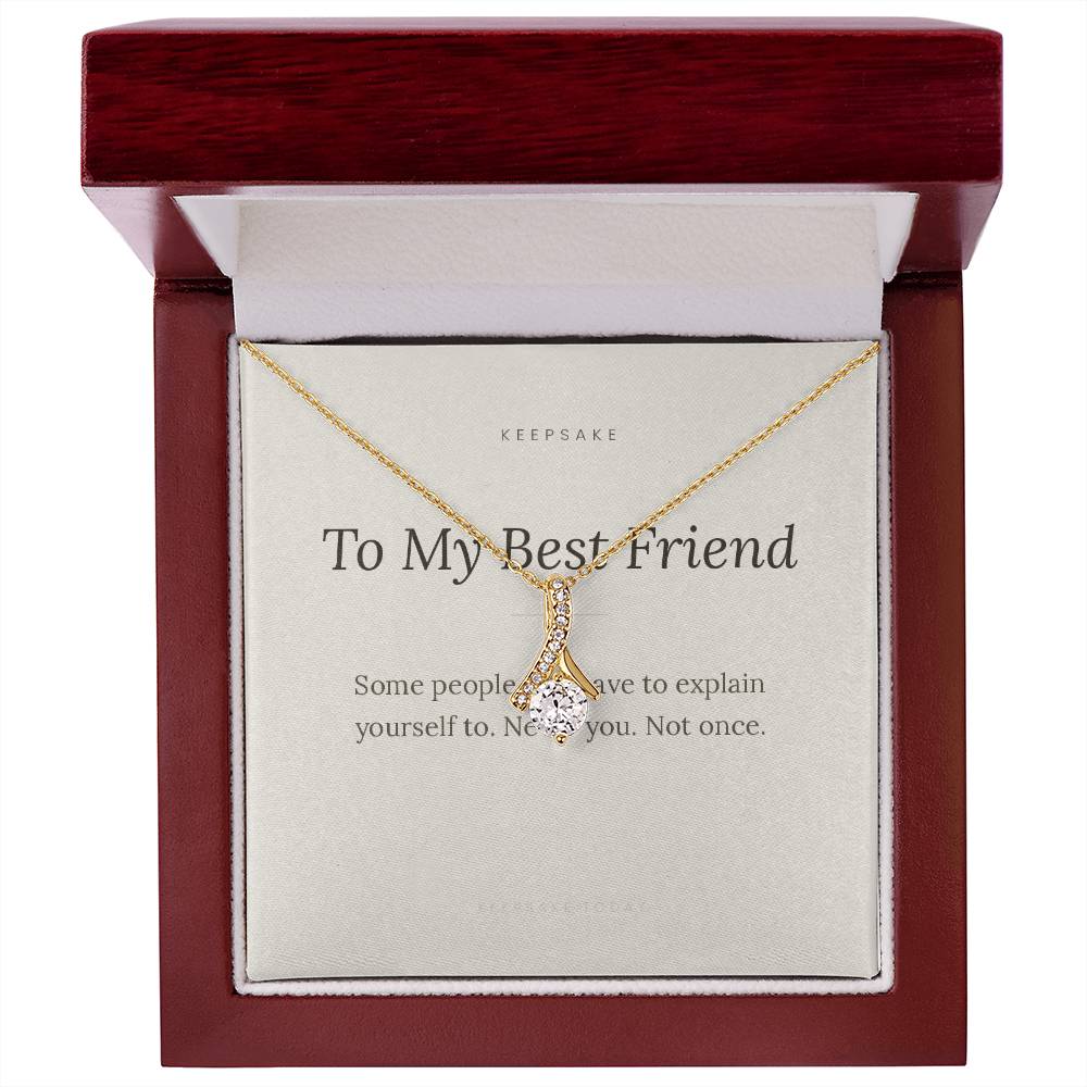 To My Best Friend Alluring Beauty Necklace - Keepsake Gift with Message Card – view 6