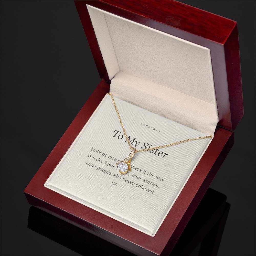 To My Sister Alluring Beauty Necklace - Keepsake Gift with Message Card – view 7