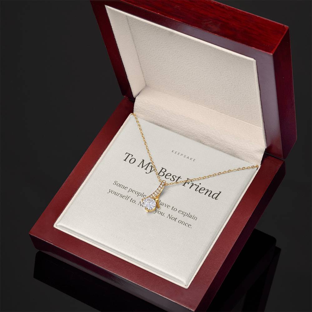 To My Best Friend Alluring Beauty Necklace - Keepsake Gift with Message Card – view 7