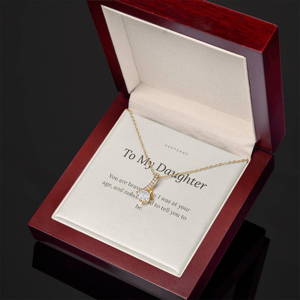 To My Daughter Alluring Beauty Necklace - Keepsake Gift with Message Card – view 7