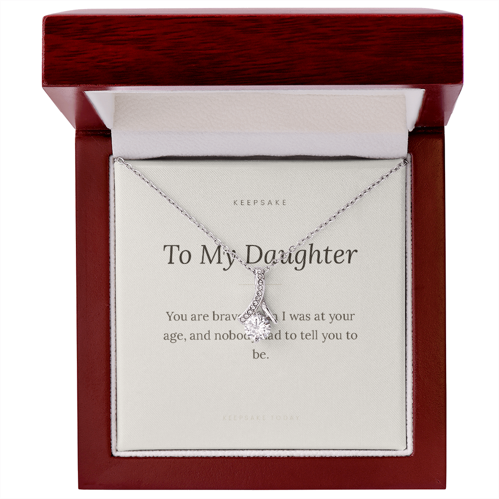 To My Daughter Alluring Beauty Necklace - Keepsake Gift with Message Card – view 5