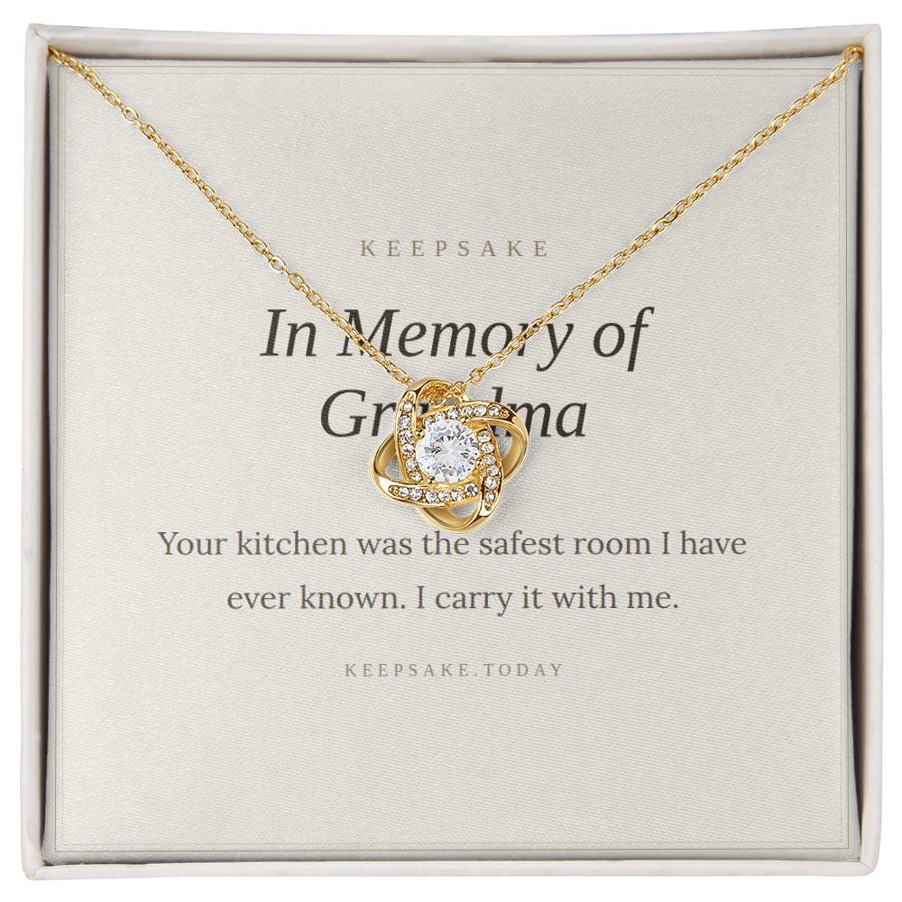 In Memory of Grandma Love Knot Necklace - Memorial Keepsake Gift