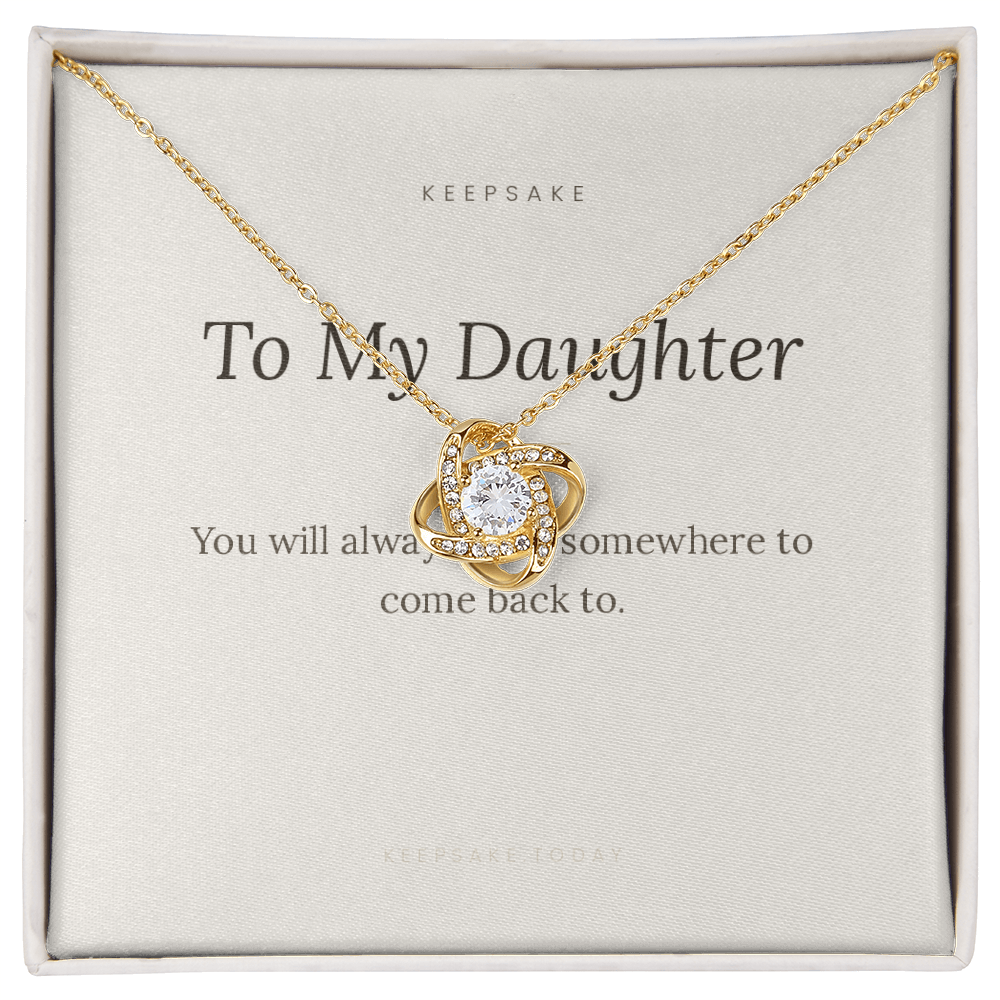 To My Daughter Love Knot Necklace - Keepsake Gift with Message Card – view 3