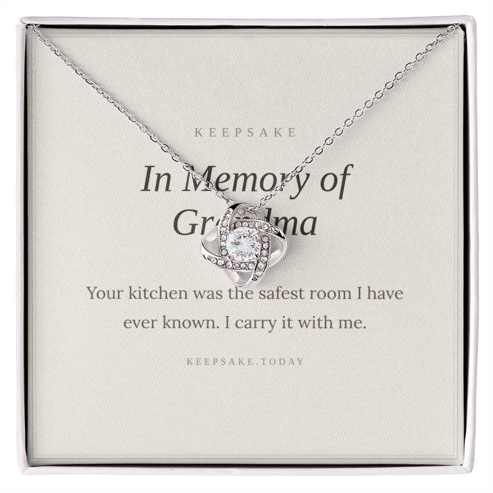 In Memory of Grandma Love Knot Necklace - Memorial Keepsake Gift