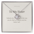 To My Sister Love Knot Necklace - Keepsake Gift with Message Card