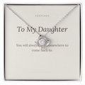 To My Daughter Love Knot Necklace - Keepsake Gift with Message Card
