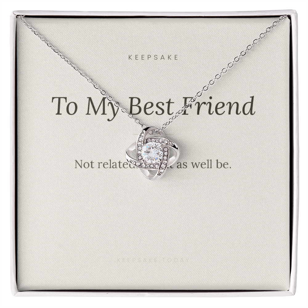 To My Best Friend Love Knot Necklace - Keepsake Gift with Message Card