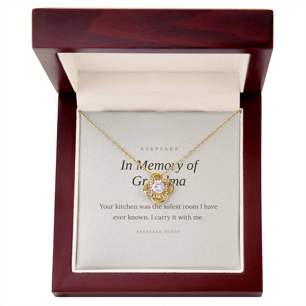 In Memory of Grandma Love Knot Necklace - Memorial Keepsake Gift