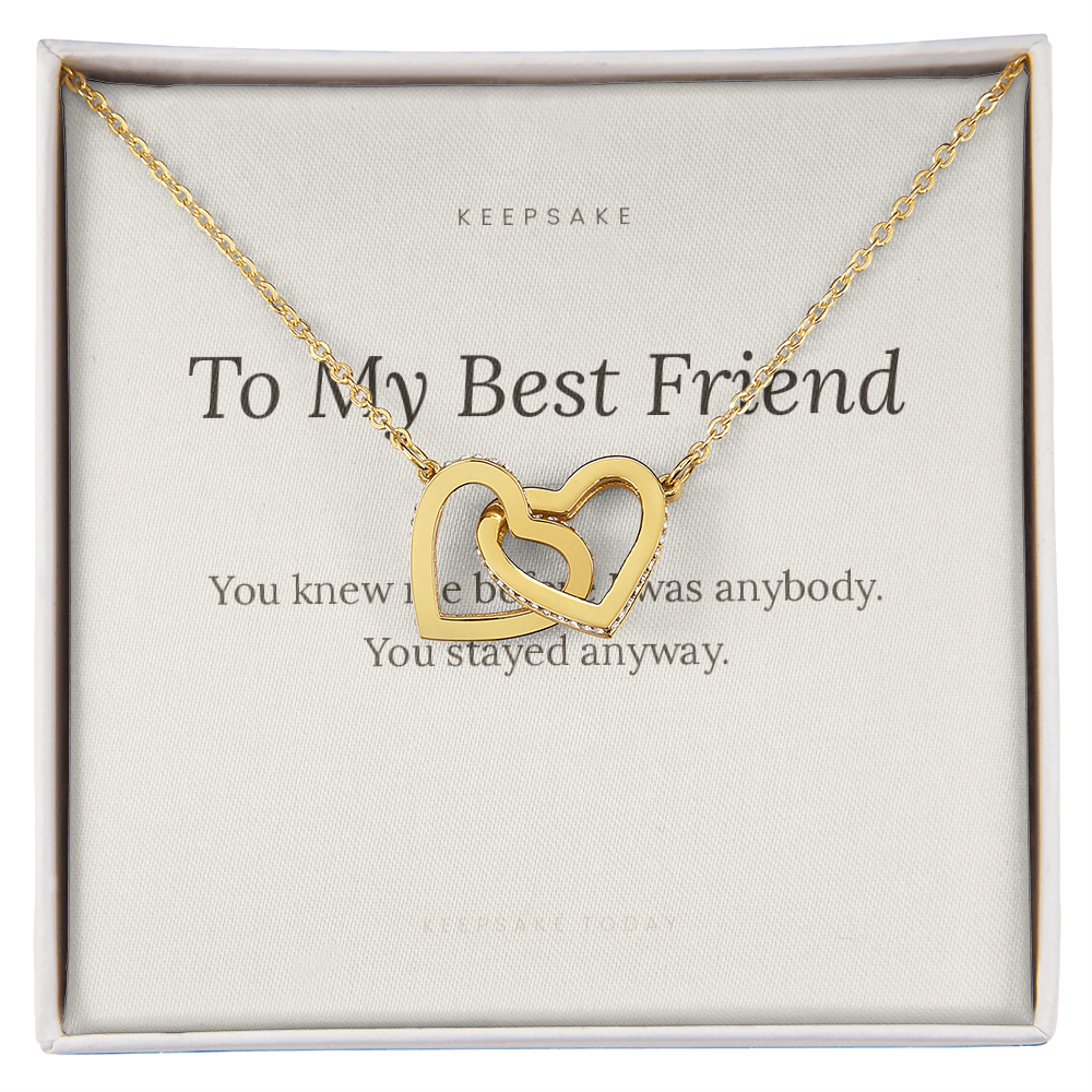To My Best Friend Interlocking Hearts Necklace - Keepsake Gift – view 2