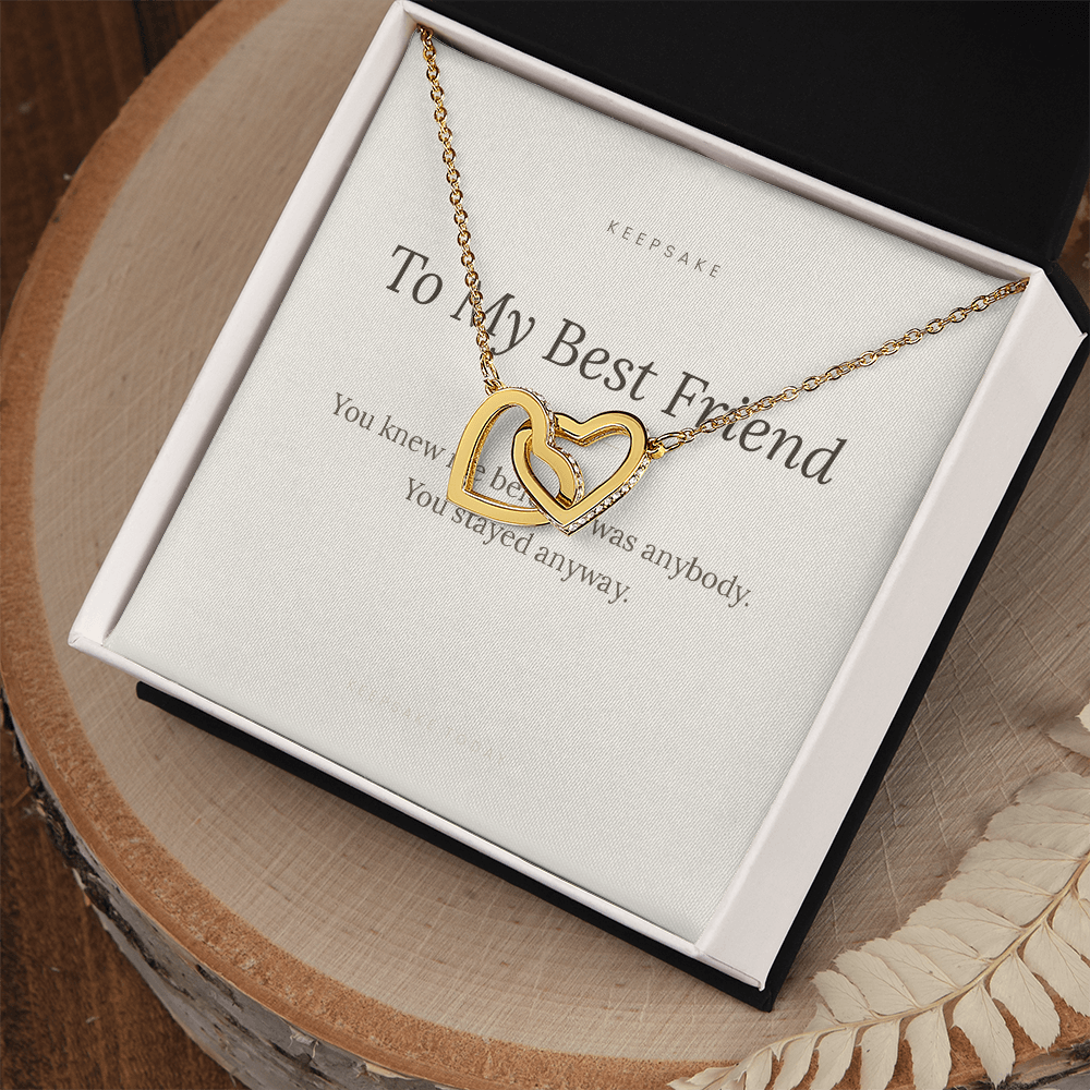 To My Best Friend Interlocking Hearts Necklace - Keepsake Gift