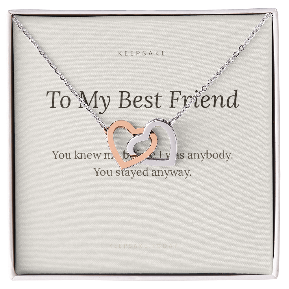 To My Best Friend Interlocking Hearts Necklace - Keepsake Gift