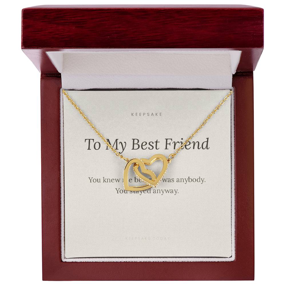 To My Best Friend Interlocking Hearts Necklace - Keepsake Gift – view 6